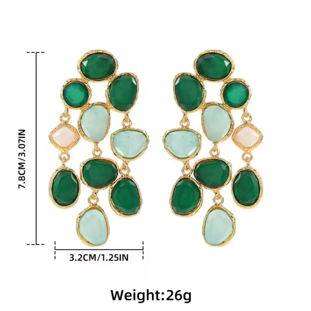 Artisan Mosaic Bold Multicolor Crystal Drops Earrings